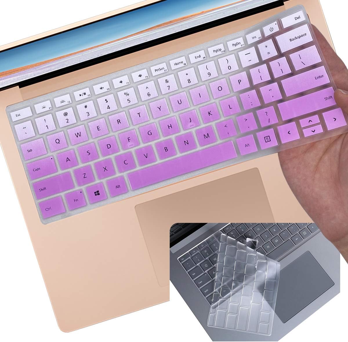 2 Pack Keyboard Cover Skin for Microsoft Surface Laptop 3 4