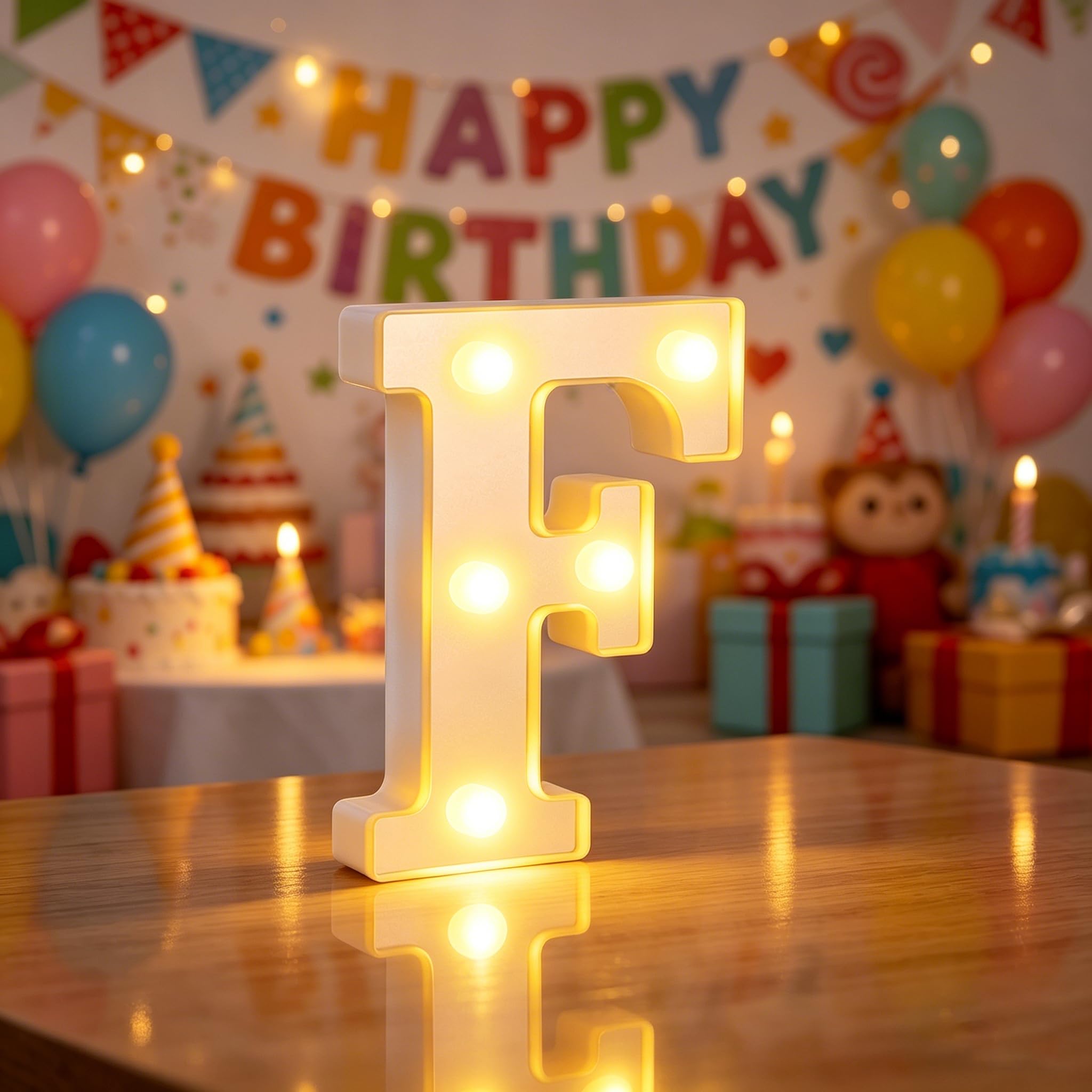 Light up Letters F, 6.3in LED Marquee Letter Lights for Girls Bedroom Accessories, Alphabet Sign Gifts for Girl Women, Birthday Lights for Valentine Party Birthday Decorations (F)
