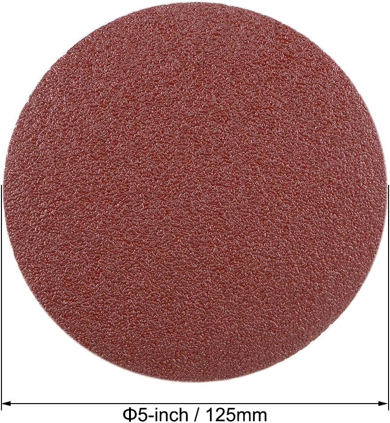 uxcell 5-Inch PSA Sanding Disc Aluminum Oxide Adhesive Back Sandpaper 40 Grit 15 Pcs