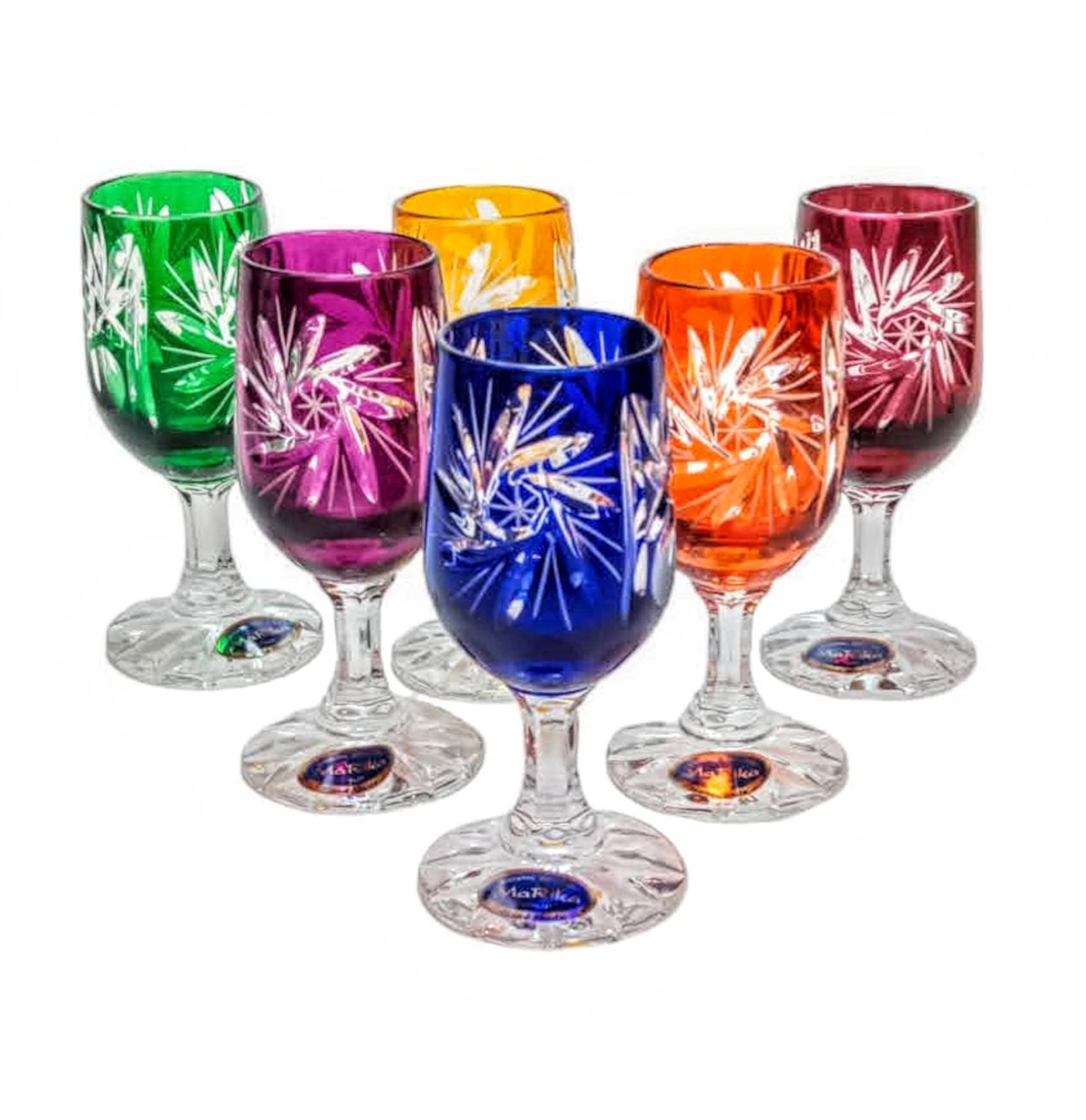 Verres à vodka en cristal coloré Marika de 25 ml pour vos soirées festives
