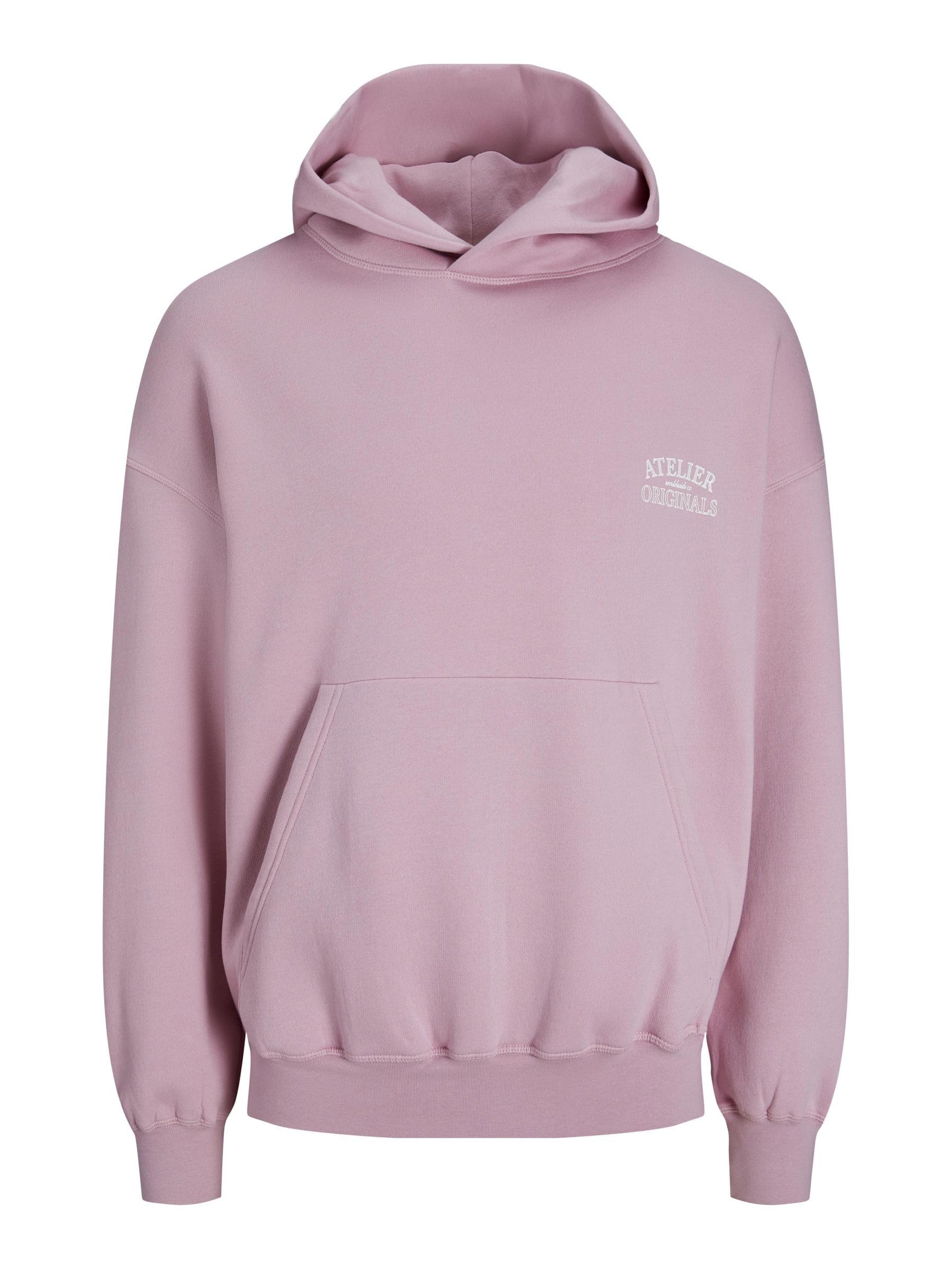Jack & Jones Men's Pink Nectar Santorini Graphic Hoodie 2XL