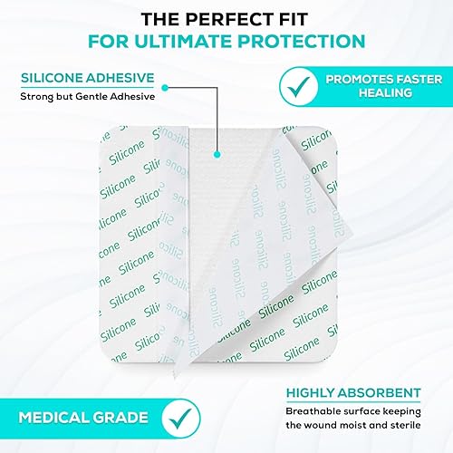 Vista 4 de MedVance TM Silicone - Apósito absorbente de espuma adhesiva de silicona, 6 x 6 pulgadas, caja de 5 apósitos