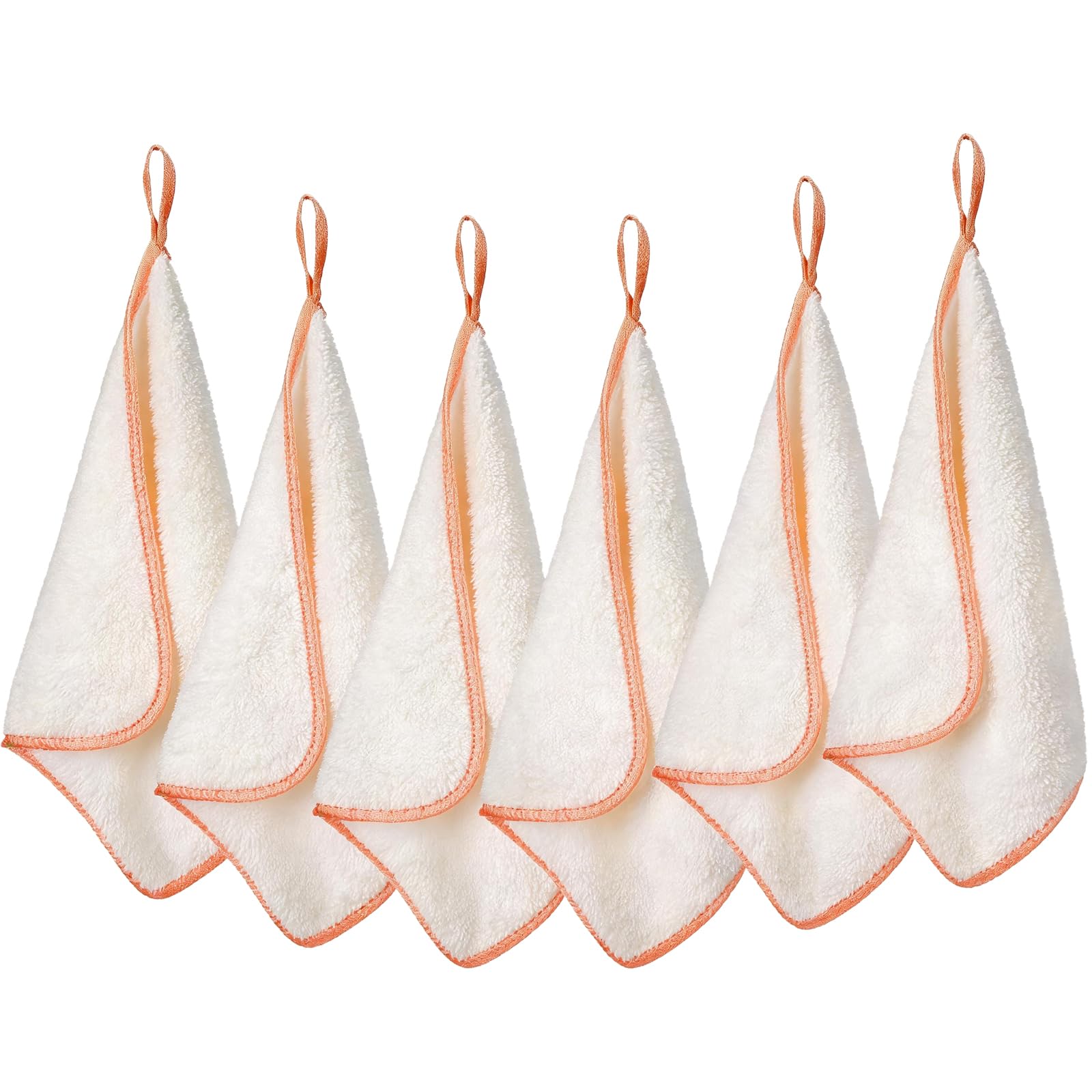 PHOGARY 6 Stück Microfaser Abschminktücher Waschbar Gesichtswaschlappen, Wiederverwendbare Putztuch, Handtücher Gesichtshandtücher Microfaser Waschlappen Gesicht, Make up Entferner Tücher (30x30cm)
