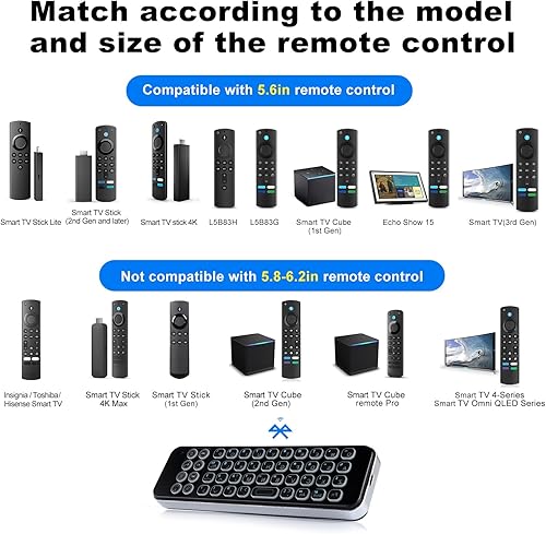 Miniatura 4 de iPazzPort Mini teclado inalámbrico Bluetooth Control remoto para Smart TV Stick, reproductores de transmisión, Flip & Grasp Fire TV 30BR