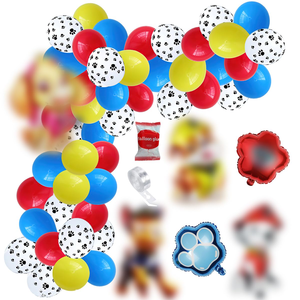 Kit Décoration Anniversaire Patte De Chien - 81 Pièces Pour Fête Enfant à Thème Animalier