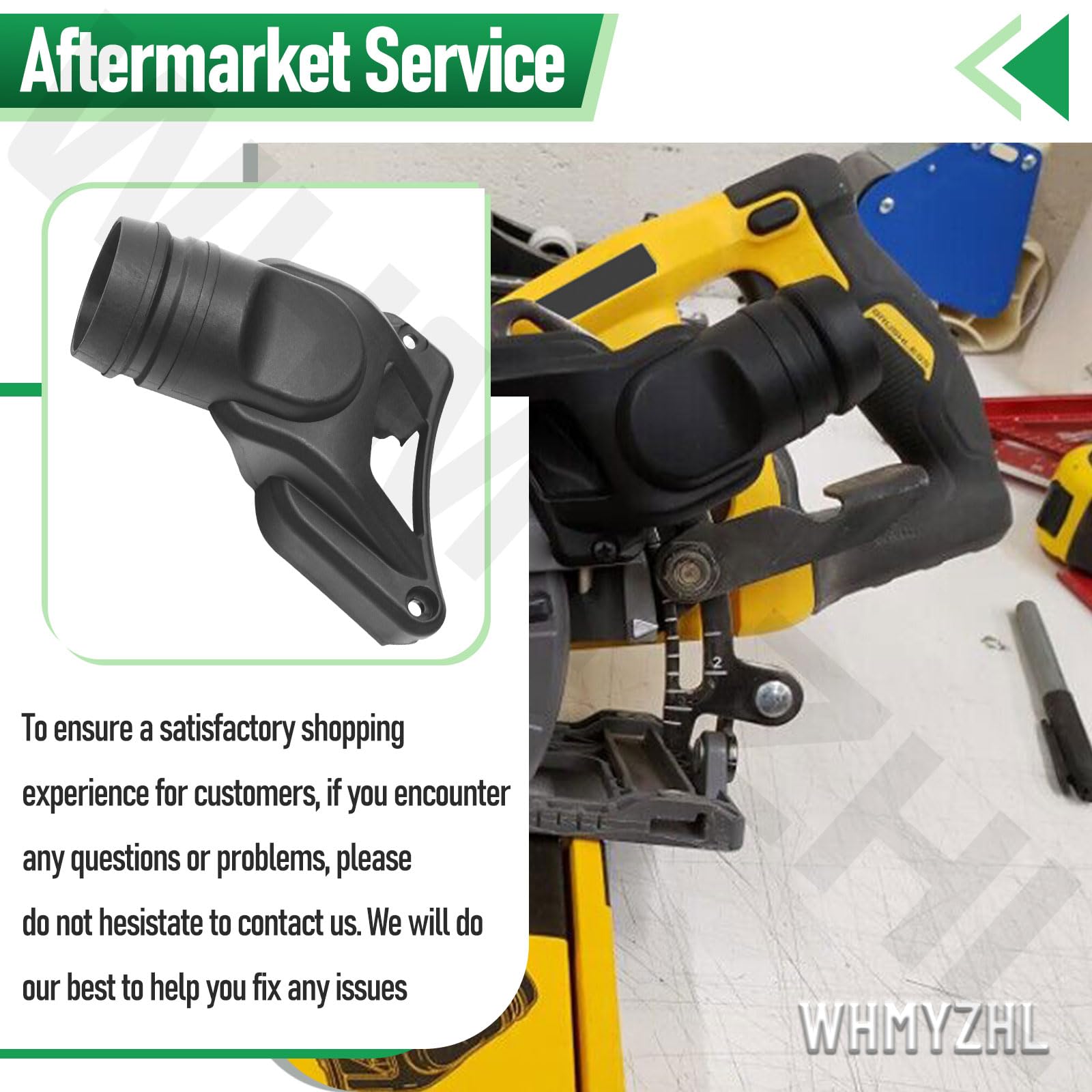 DCS577DC - Adaptador de recogida de polvo para sierra Dewalt de 7-1/4 pulgadas, adaptador de recogida de polvo para mangueras de 1-1/2 pulgadas de diámetro