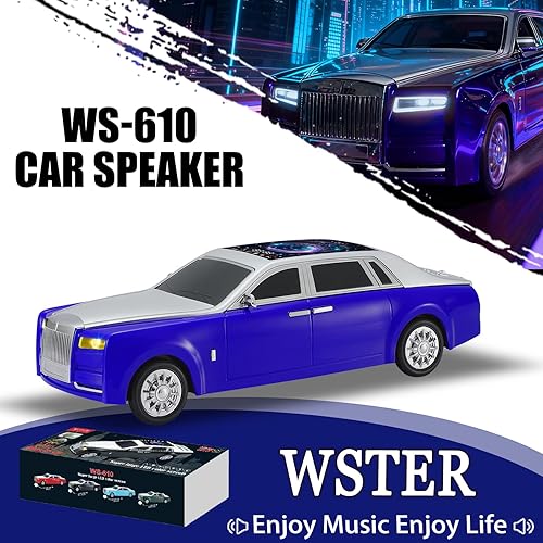 Miniatura 2 de WS-610 Luxury Sedan Replica Bluetooth Speaker - Pantalla LED de cielo estrellado, sonido HD, estéreo TWS, radio FM, reproducción USBTF, micrófono