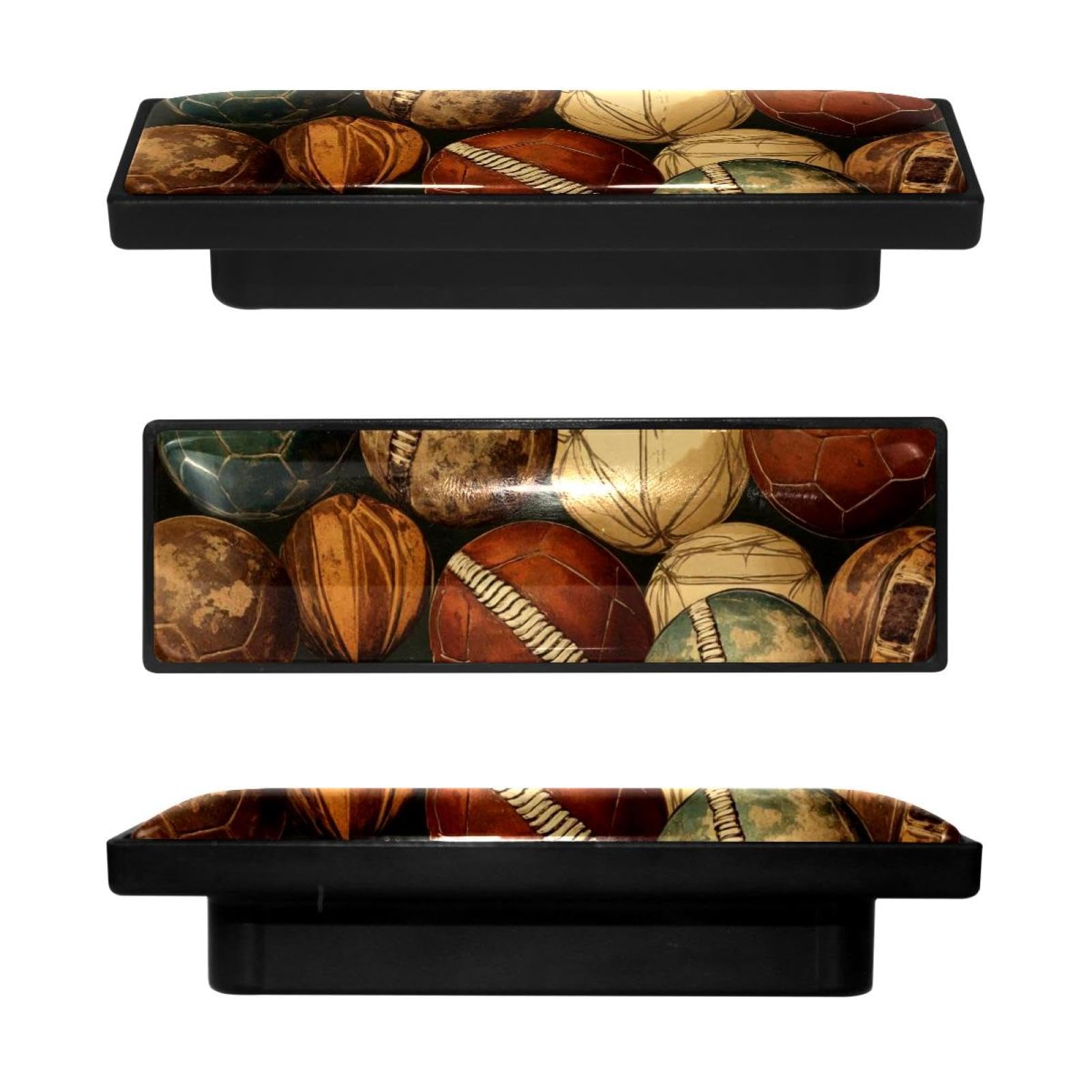 Poignées rectangulaires football vintage pour placard de cuisine et meuble