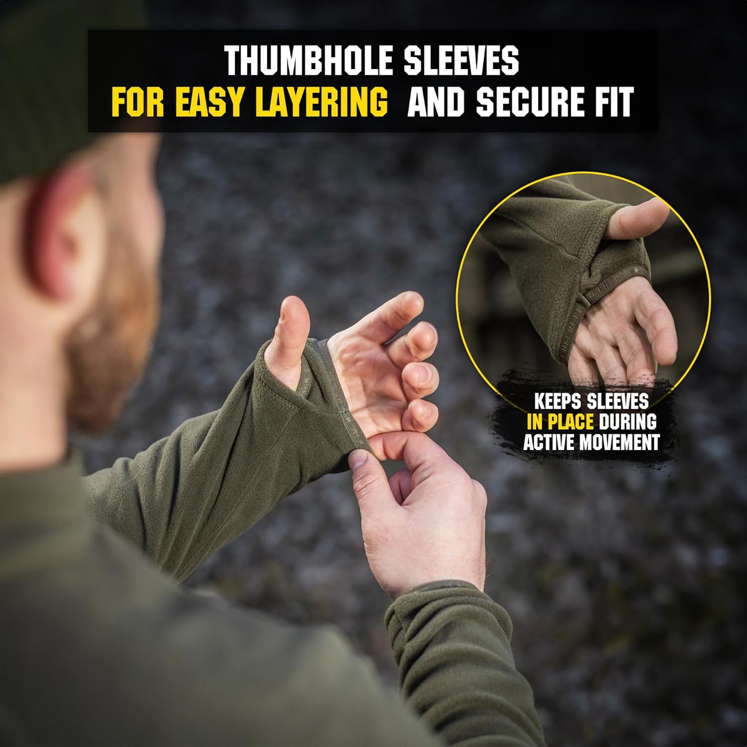 M-Tac Men's Tactical Fleece Pullover – Polartec Micro Series 1/4 Zip Underwear Sweater - Image 5