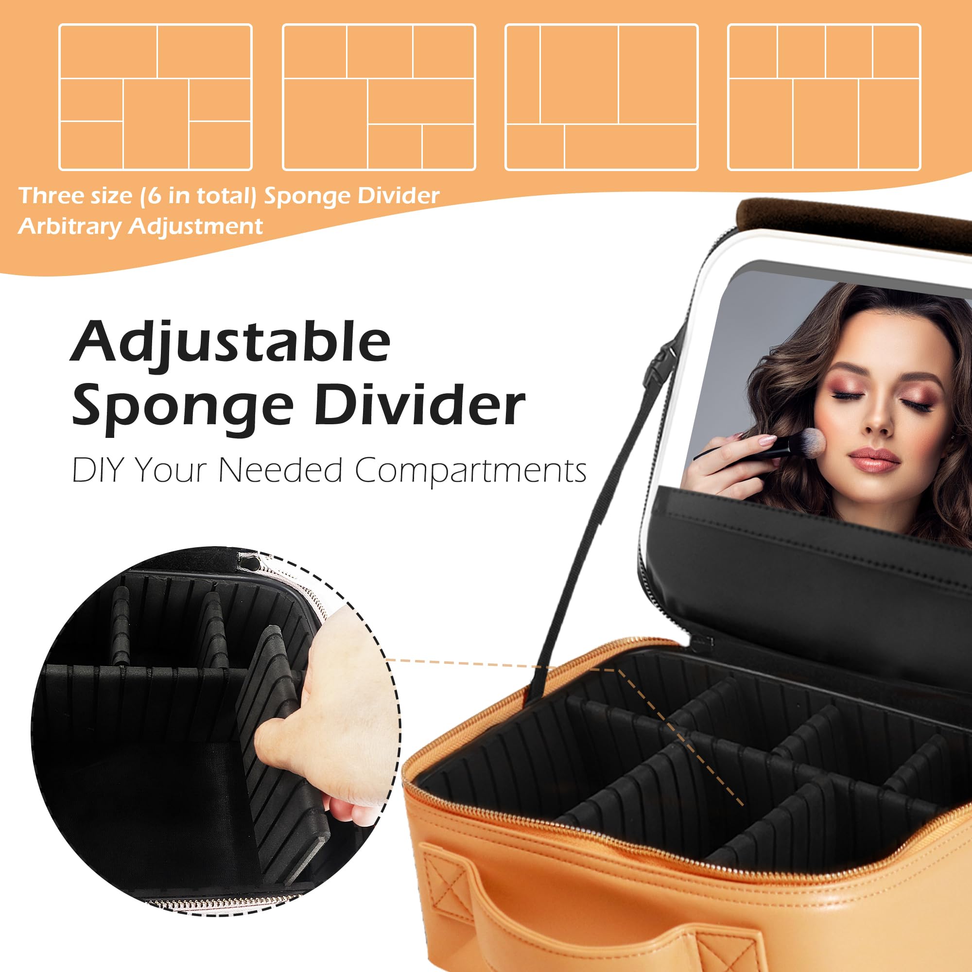 MOMIRA Travel Makeup Bag with Lighted Mirror