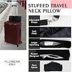 Stuffable Travel Pillow, Stuffable Neck Pillow for Travel, Travel Neck Pillow Stuffed with Clothes Storage - No Extra Baggage Fees, Fits 5+ Days of Travel Essentials, No Filler (Black)