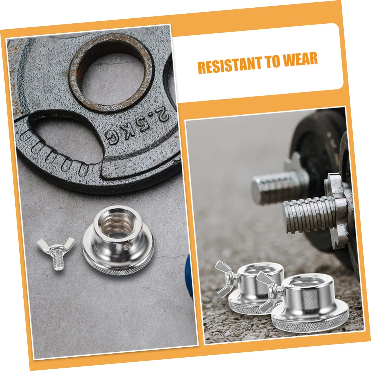 6pcs Dumbbell Locking Nuts - Barbell Collars Self-Locking Nuts for Dumbbell Bars and Barbells Easy to Install Remove