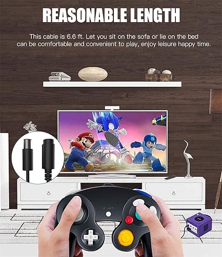 Miniatura 7 de SNLLMZI WiiGamecube - Cable de extensión para controlador Wii Gamecube GCN 2 unidades