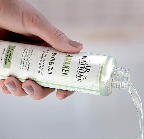 Miniatura 3 de J.R. Watkins Awaken - Elixir de baño, remojo líquido de baño, romero y palo de rosa con extractos naturales, sin sal, sin residuos, 6 onzas