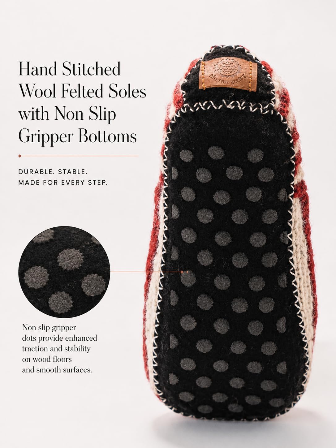Tibetan Socks Hand Knit Wool Fleece Lined Bootie Slippers