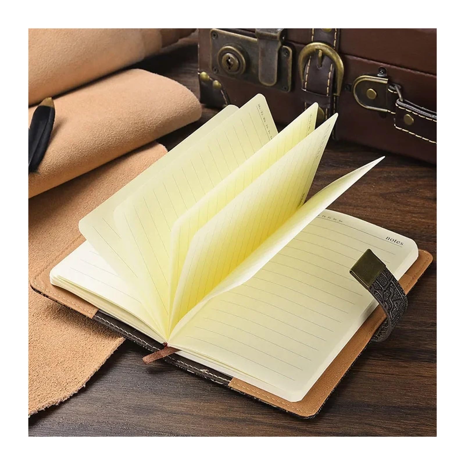 Carnet Mot de Passe Carnet De Mots De Passe Vintage A6 A5 B5 Journal Secret en Cuir Égyptien Ancien avec Serrure Cadeau De Vacances Carnet De Notes De Voyage Journaux De Bureau(B5)