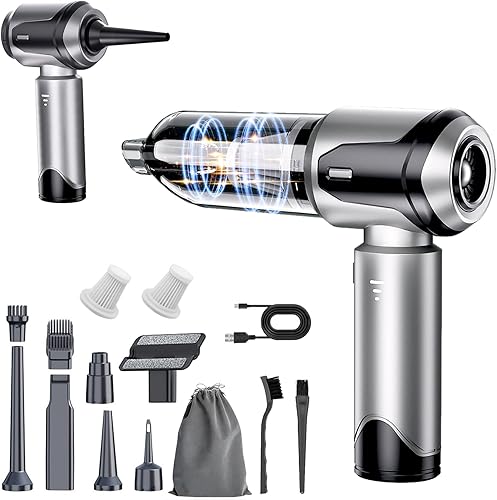 Aspiradora portátil inalámbrica para automóvil, 20000 PA, 120 W, 4 en 1, aspiradora inalámbrica de mano de alta potencia y plumero de aire, soplador