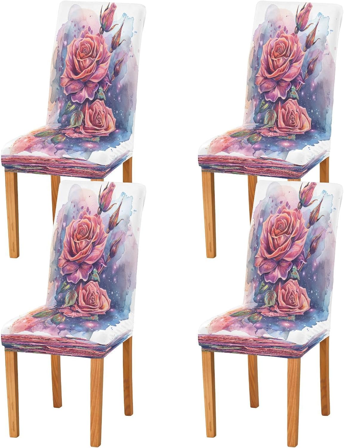 ALAZA Stretch Chair Cover Slipcover, Watercolor Rose Flowers Stylization Super Soft Slipcover Machine Washable for Living Room, Wedding, Banquet
