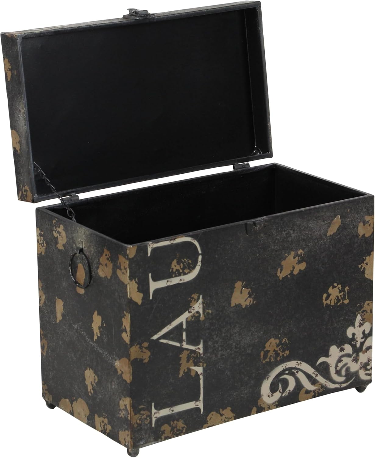 Deco 79 Metal Decorative Box Live Love Laugh Decorative Keepsake Boxes with Hinged Lid, Set of 3 Storage Boxes 16", 12", 9"W, Multi Colored