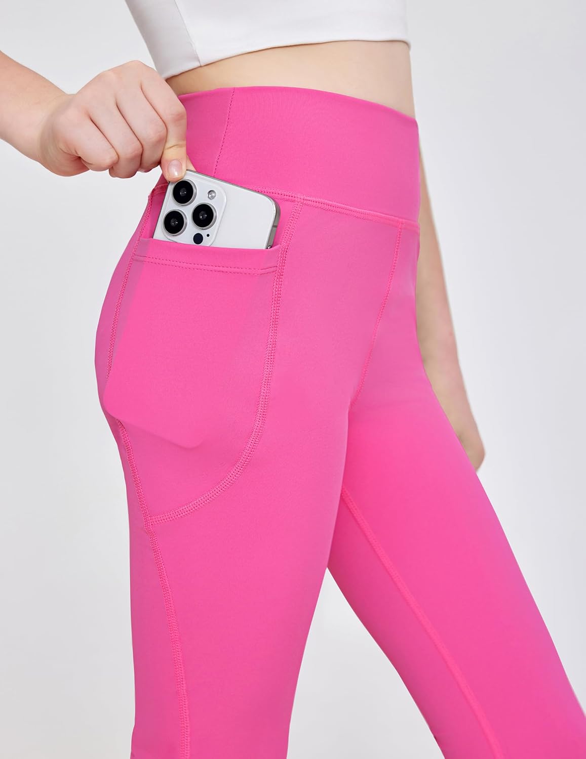 Arshiner Girls Athletic Leggings High Waist Yoga Pants for Kids with Pockets Dance Running Workout Tights - Image 5