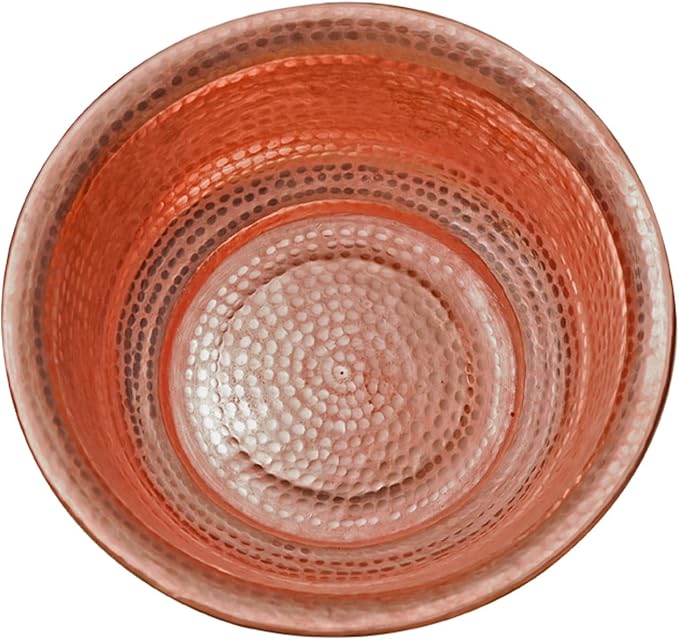 Portable Pedicure Foot Soak Copper Bowl - Hand-Hammered Basin for