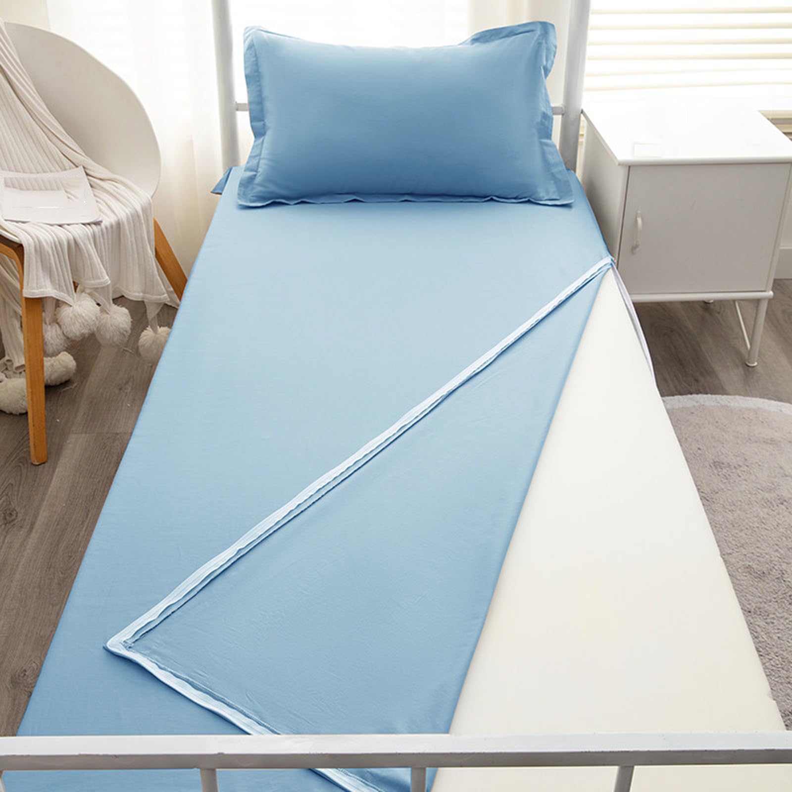 Sábana bajera ajustable con cremallera para cama individual, protector de colchón impermeable, suave, lavable, transpirable, para seguridad del colchón, ideal para alivio de alergias y comodidad