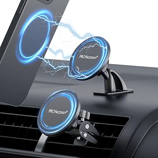 PROfezzion 2-Pack Compatible with MagSafe Car Mount, Magnetic Phone Holder for Car Vent, Dash, Home & Office Compatible with iPhone 15 14 13 12 Pro Max Plus, Mag-Safe Case & All Phones