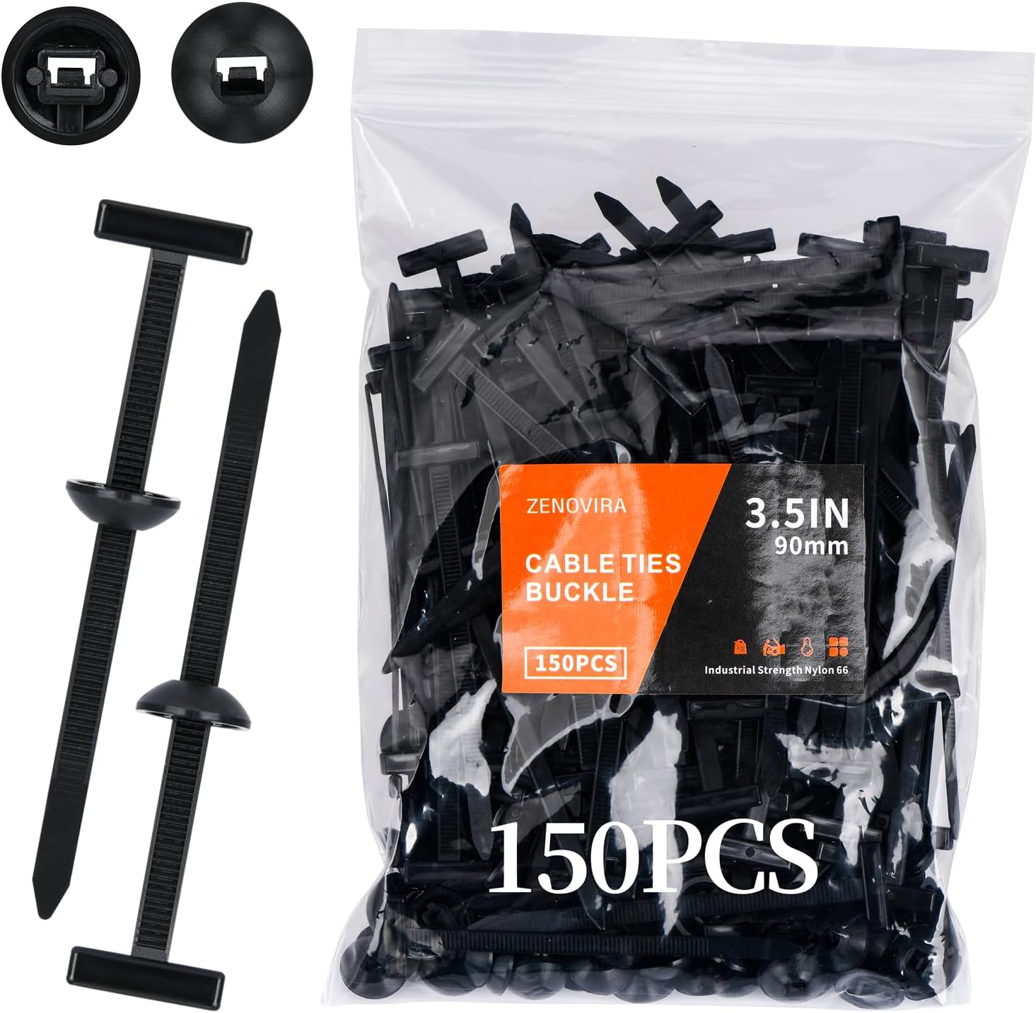 2026 upgraded heavy-duty self-locking tie buckle zip tie with uv protection for fender, car repair, home, and cable management (150Pcs)