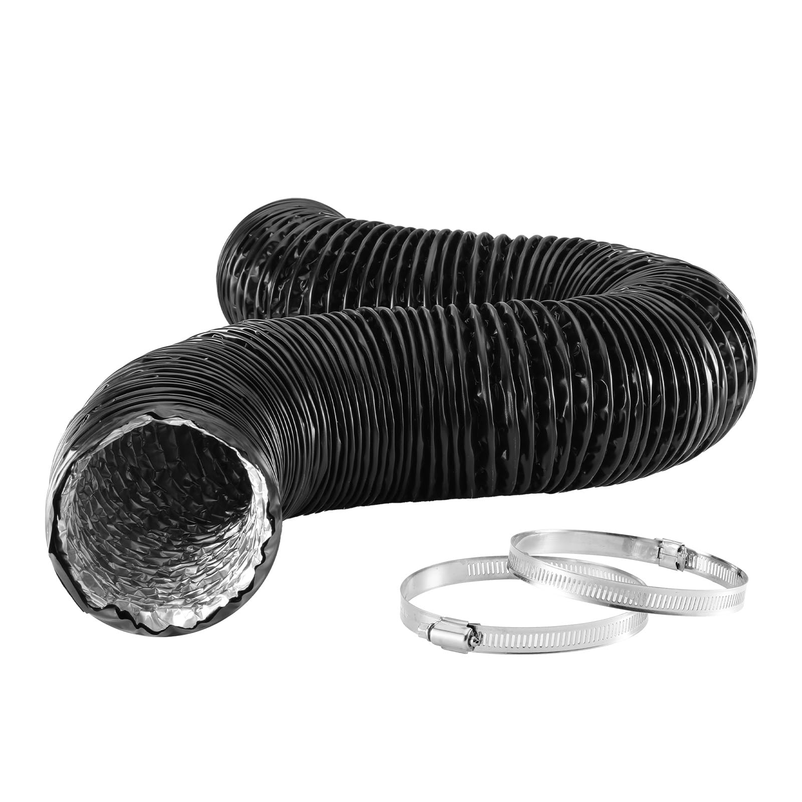 Tuyau d'aération de séchage isolé 10,2 cm de 2,4 m avec 2 colliers pour système CVC