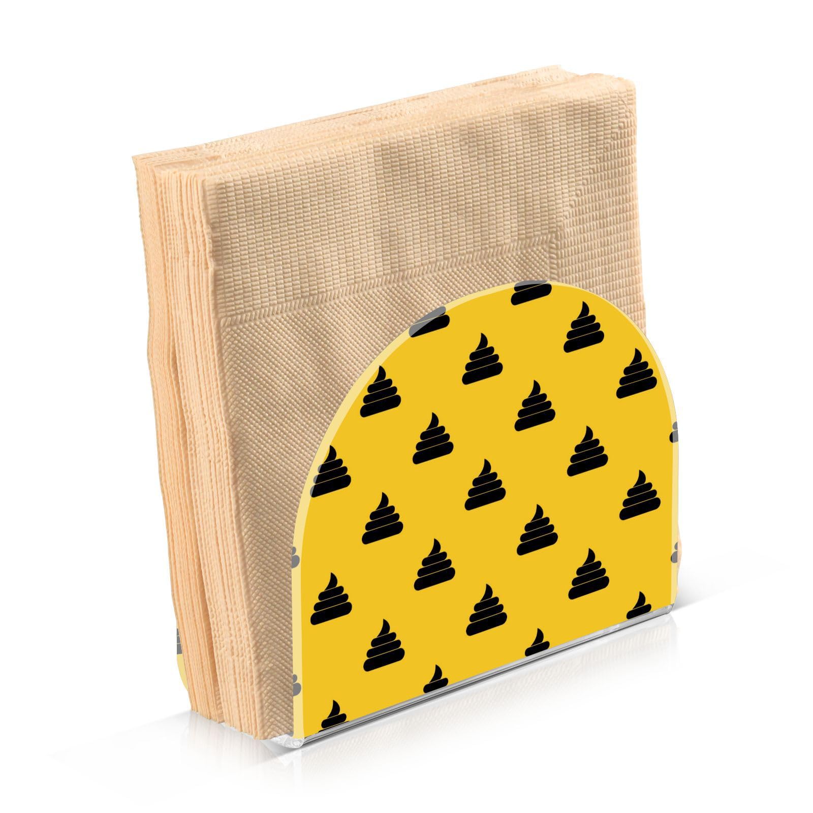 Turd Geometric Napkin Holder for Table Freestanding Tissue Dispenser Acrylic Yellow Cloth Napkin Holders for Kitchen Countertop Home