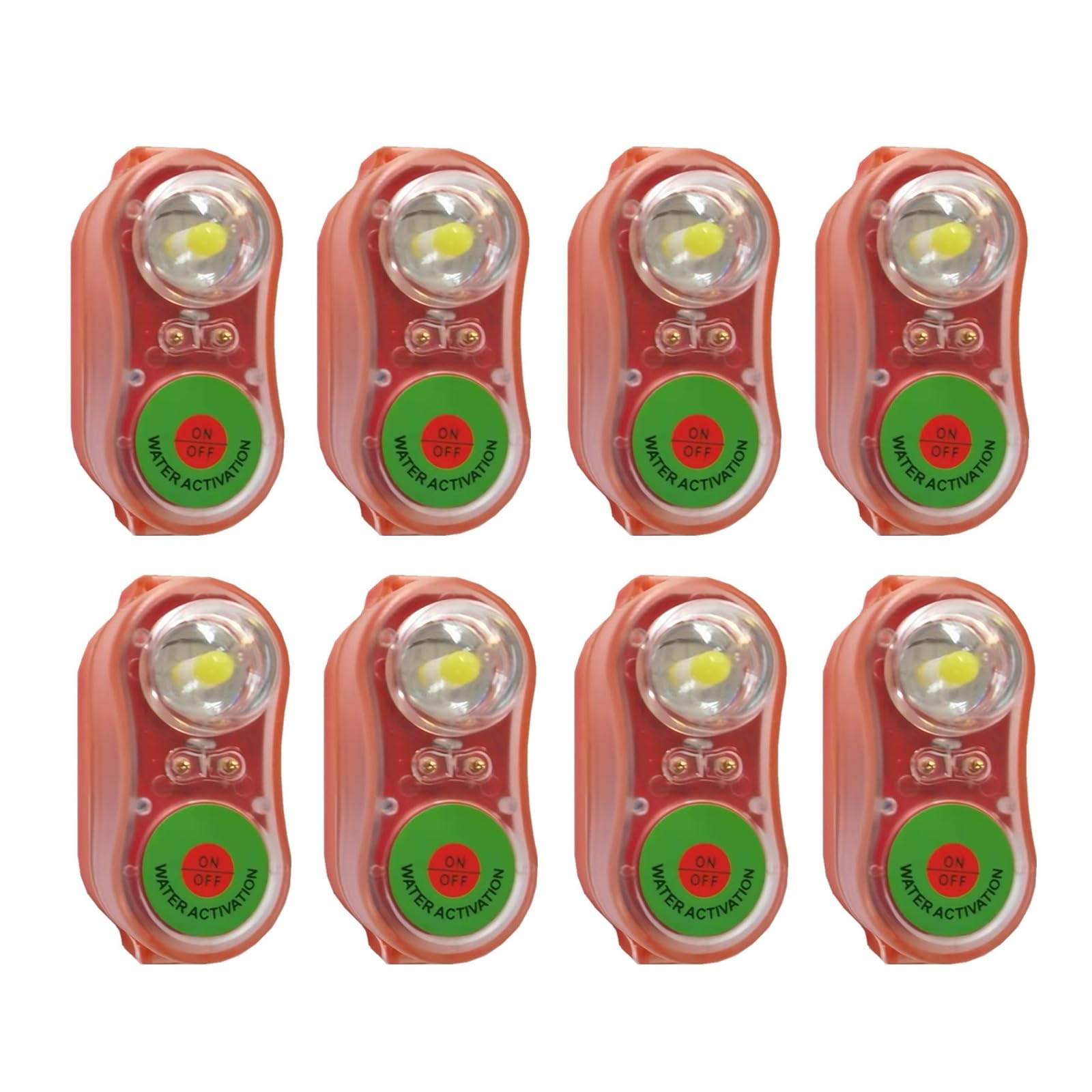 8 giubbotti di salvataggio, luci a LED, giubbotti di salvataggio lampeggianti per la sopravvivenza in acqua di emergenza