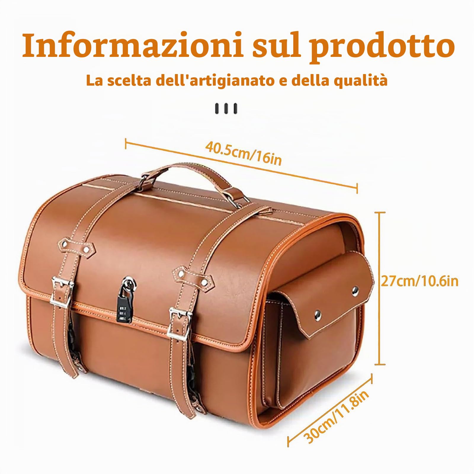 Moto Baule Posteriore per Vespa GTS GTV 250 300, Bauletto Impermeabile, Borse in Pelle Strumenti, Borsa da Sella, B Light Brown
