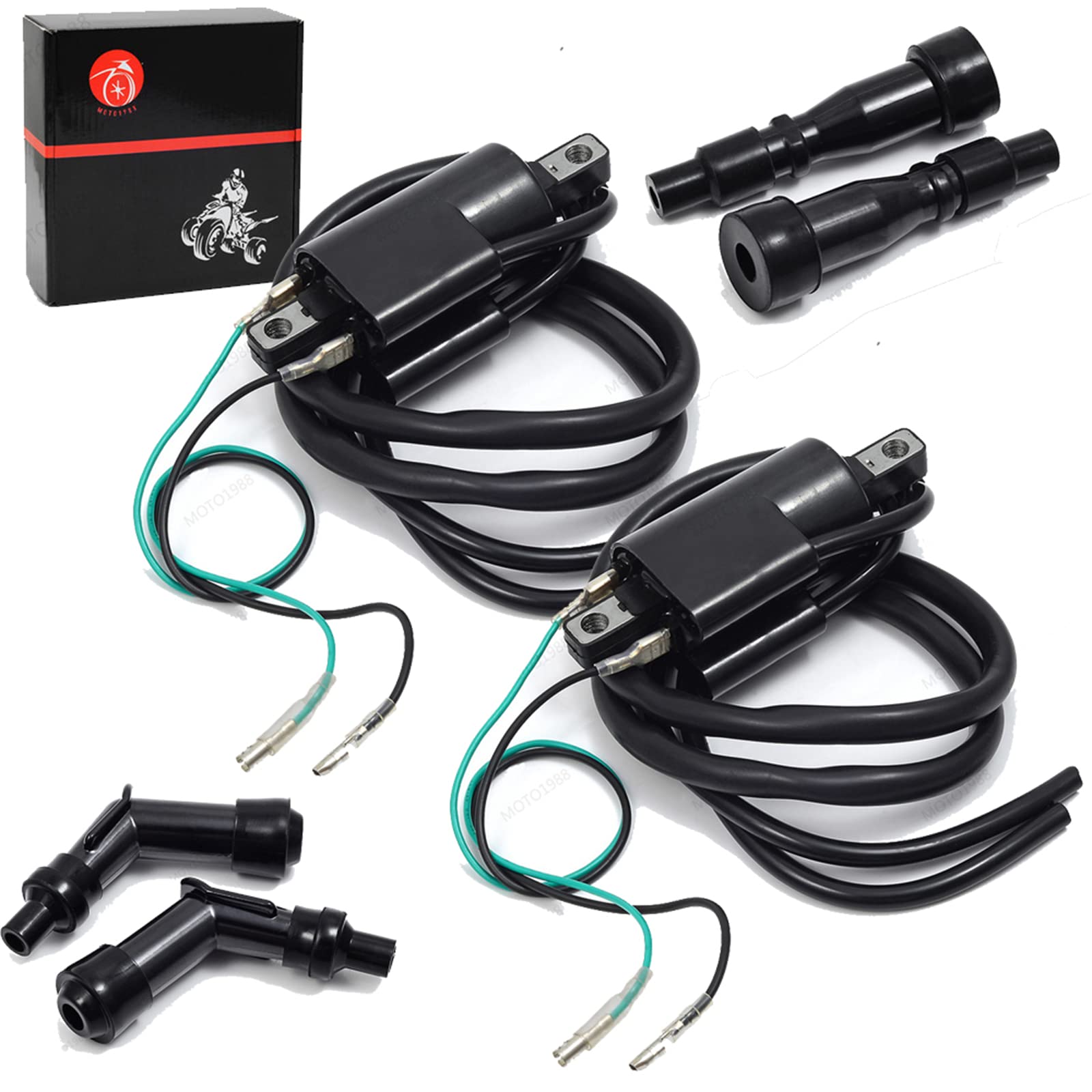 Ignition Coil Set With Plug Caps For Honda CB750 CB750K CB750F (1969-1978) – Aftermarket Replacement