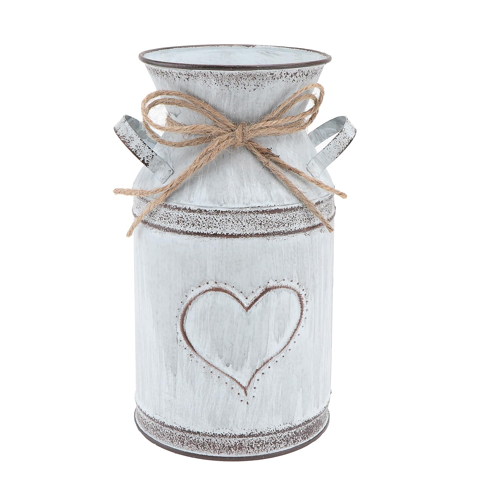 Vaso A Cuore In Metallo Vintage Shabby Chic - Stile French Country Per Fiori, Balcone E Tavolo