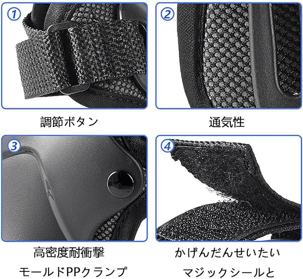 手首プロテクター スケボー ローラースケート リストガード 手首用 手首プロテクター 体重40~60kgの方に適しています - 4