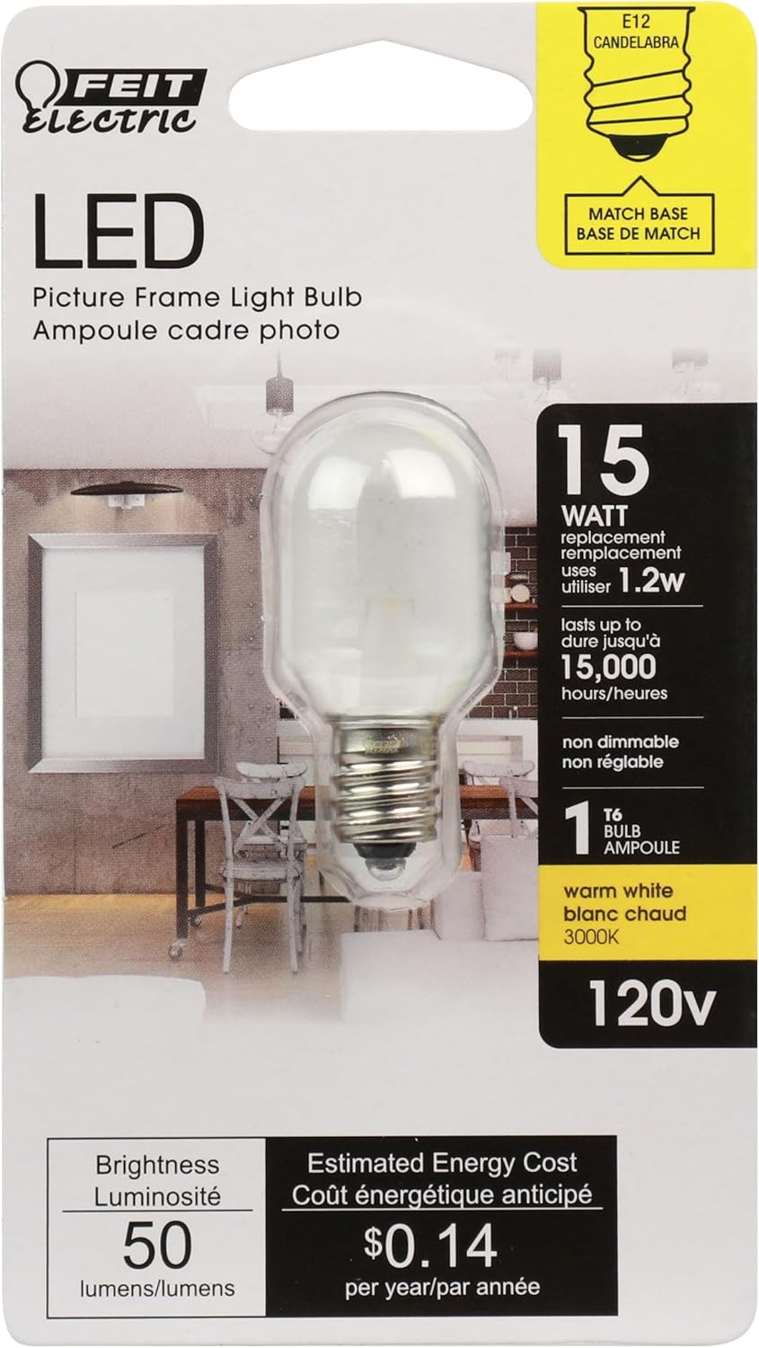 Feit Electric BPT6/SU/LED 15W Equivalent T6 Special Use Non-Dimmable LED Light Bulb, Warm White