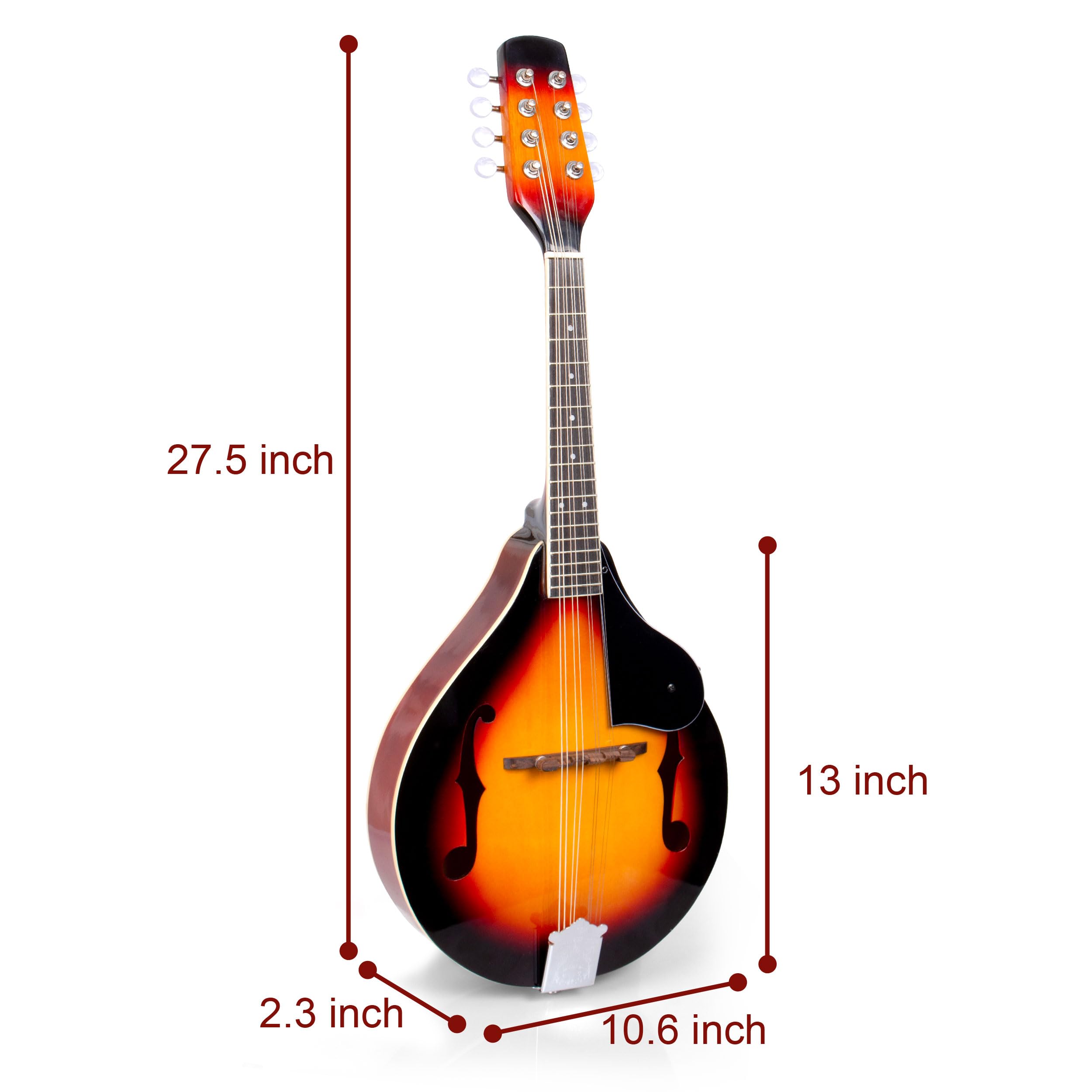 LOMUTY A Style Mandolin Instrument, 8 String Acoustic Mandolin, Useful for Mahogany Wood Mandolins Beginners Adult or Kid - Image 5