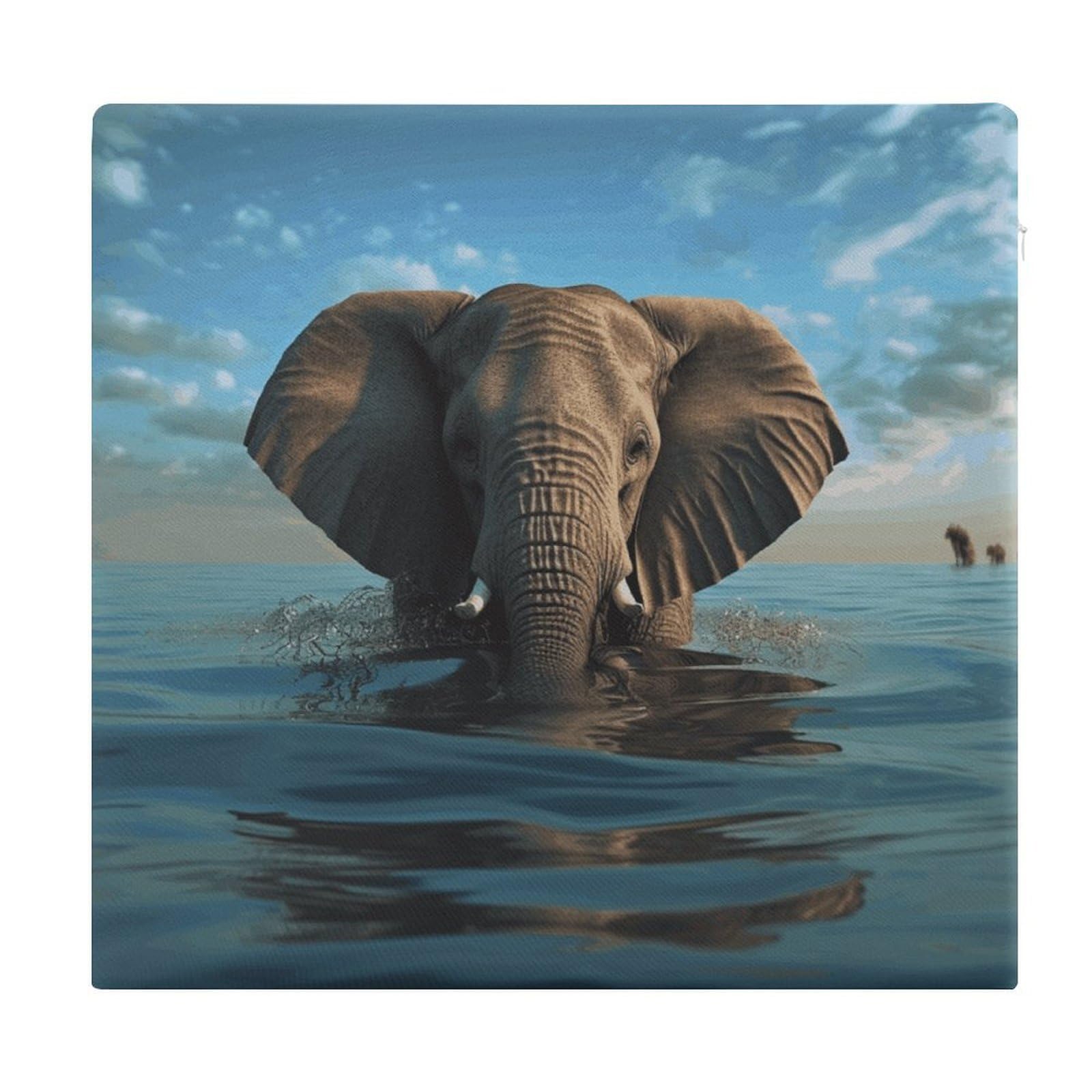 JTREHY Elephant is Sitting in The Water Chair Cushions Non-Slip Bar Stool Cushions Ultra Soft Warm Memory Foam Meditation Cushion Removable Large Square Seat Cushions for Dining Chair 15x14In