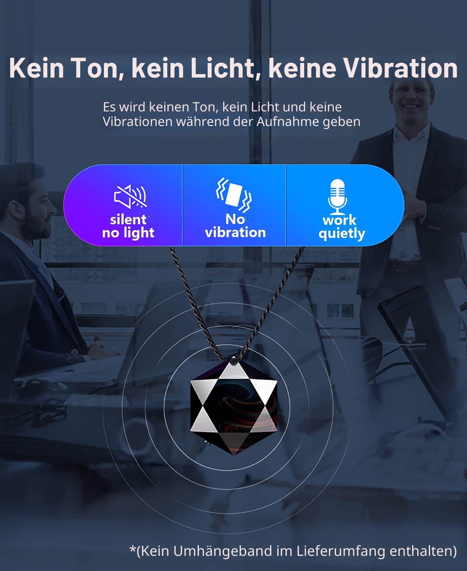 WANGCL Mini-Diktiergerät in Anhängerform, professionell, digital, aktiviert, 60 Stunden Standby-Zeit, USB-Stick mit Geräuschunterdrückung (8 GB)
