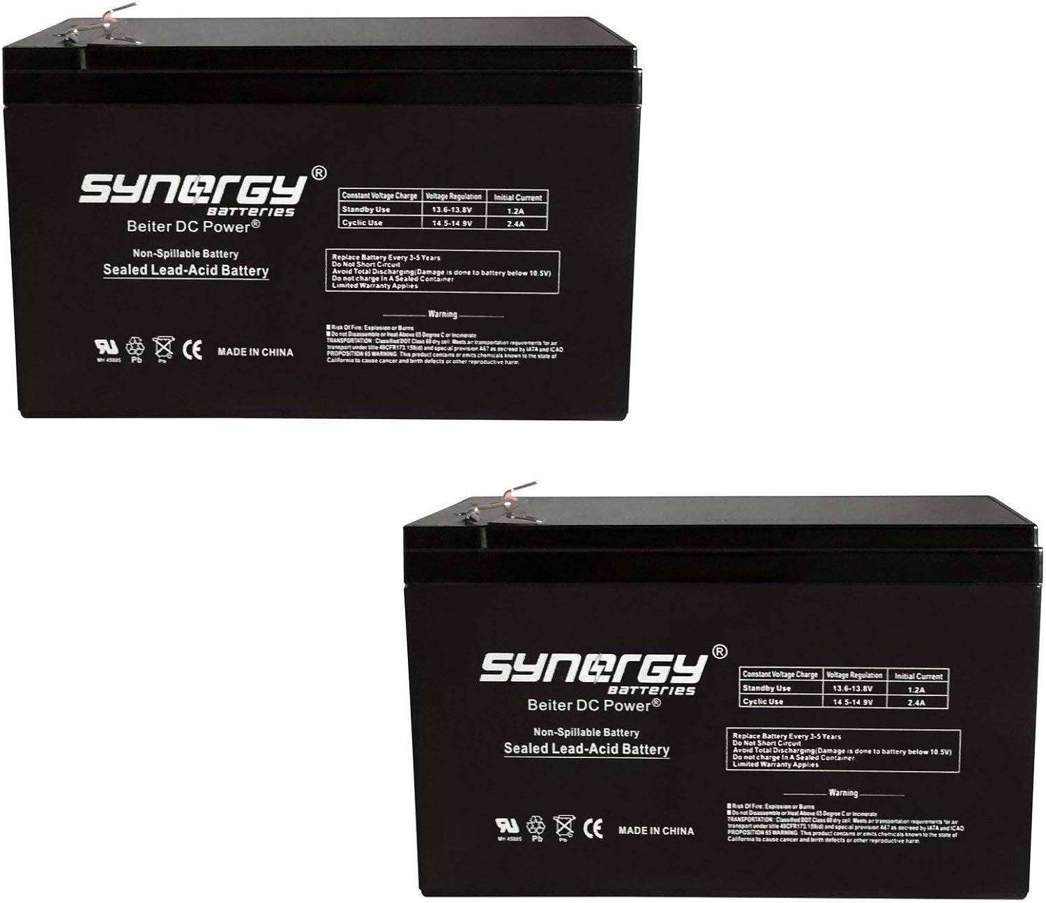 Casil CA1270 12v 7ah SLA Battery - 2 Pack Beiter DC Power