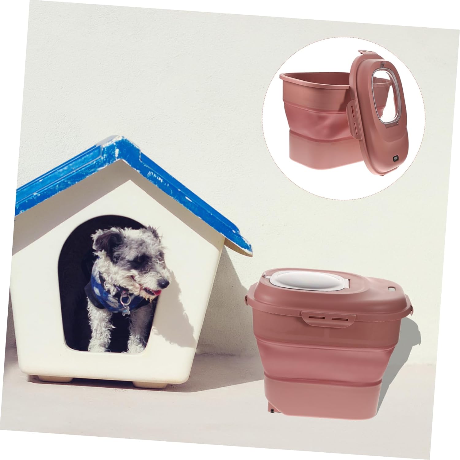 Toyvian Cat Food Storage Bucket Airtight Pet Food Container Cover for Dogs and Cats Convenient Household Snack Bin for Kitchen Use