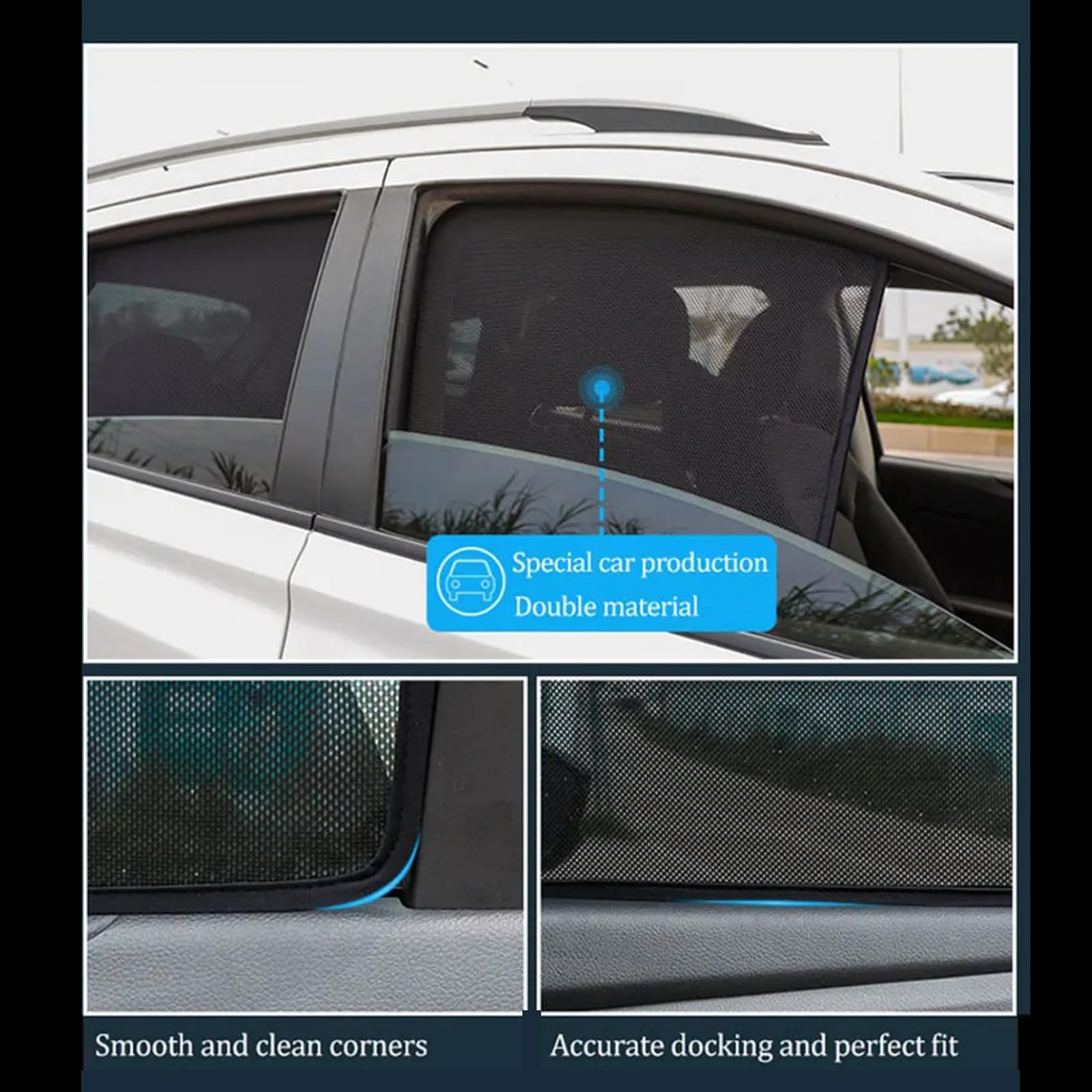 ELNas Magnetyczna osłona przeciwsłoneczna do samochodu Mitsubishi Triton 2023 2024 2025, siatka na przednią szybę pojazdu, tylna strona okno, osłona przeciwsłoneczna, ochrona przed promieniowaniem UV