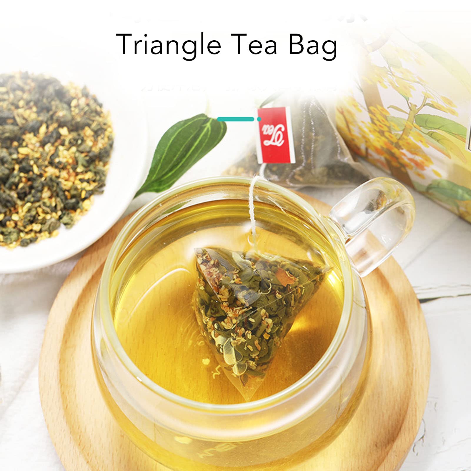 Sachets de thé Oolong Osmanthus, 20 unités Oolong naturel avec thés séchés d'Osmanthus Feuilles de fleurs Oolong Sachets d'infuseur de thé pour le bureau à domicile