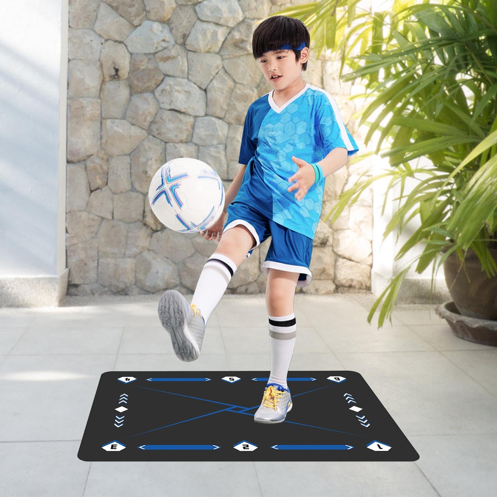 Antidérapant Tapis Football Entrainement, Shyllin 60 x 90 cm Tapis D'entraînement Football, Tapis Entraînement Pas Football, Enfant Tapis Foot Entrainement, Tapis Football, Tapis Entrainement Foot