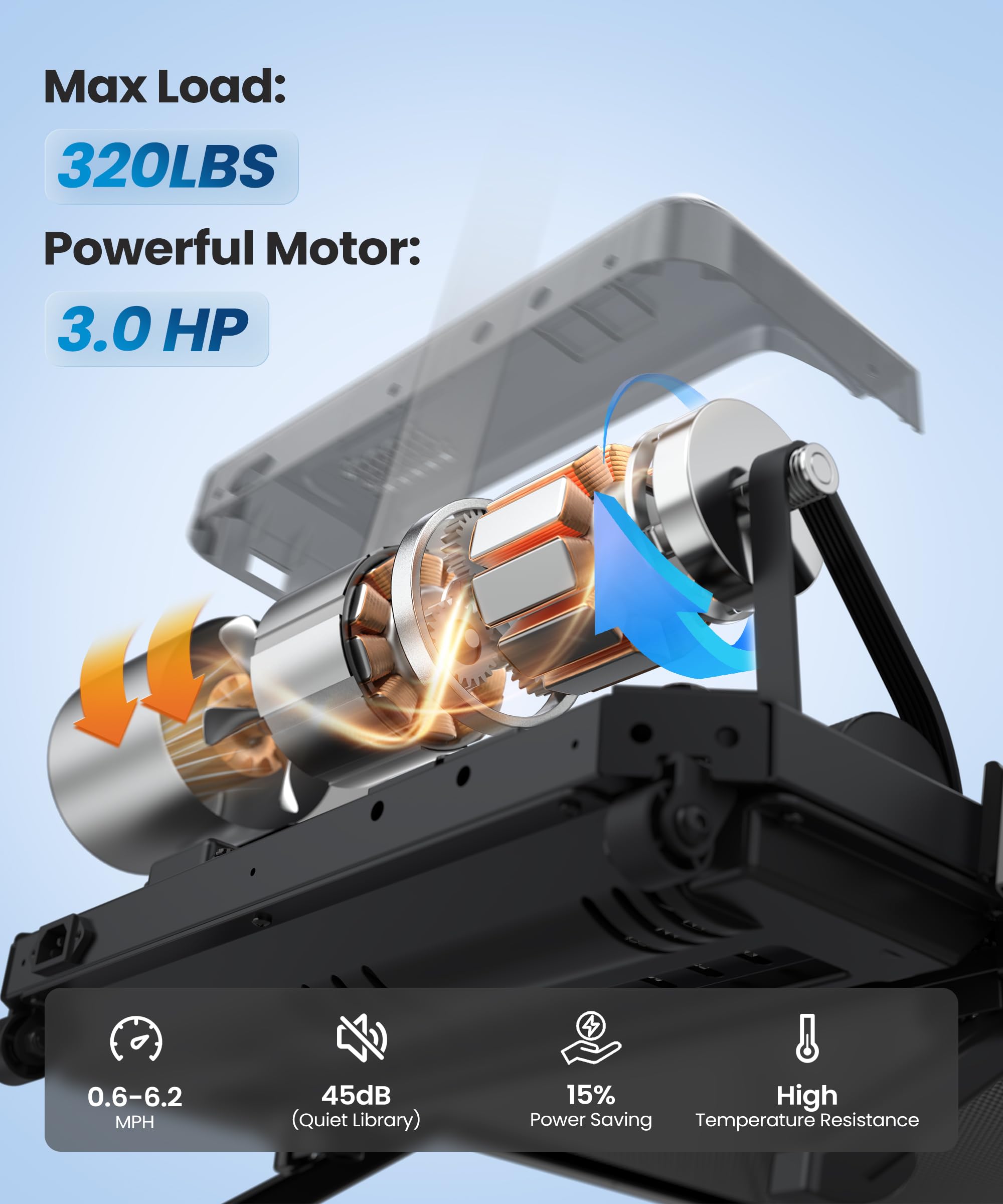 WELLFIT 10% Incline Walking Pad with Handle Bar, Foldable Treadmills for Home and Office, Under Desk Treadmill 320lbs Capacity, 3.0HP Voice Control, Portable Compact for Condo Space Saver Easy to Move