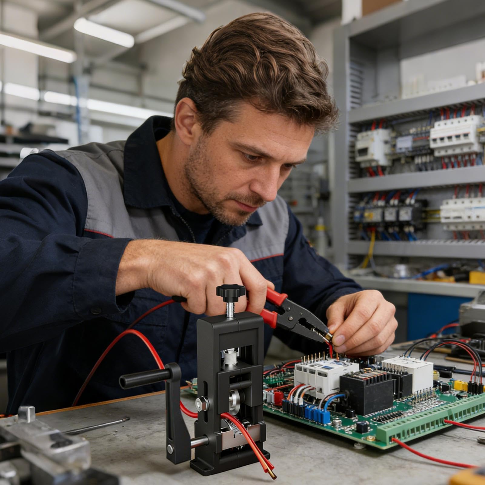 Dénudeur de fil manuel,Coupe-câble ergonomique professionnel - Dénudeur de Fil de Cuivre - pour Électricien, Réseau, Électricité, Usage Commercial, Industriel, Résidentiel, Bâtiment, Véhicules,
