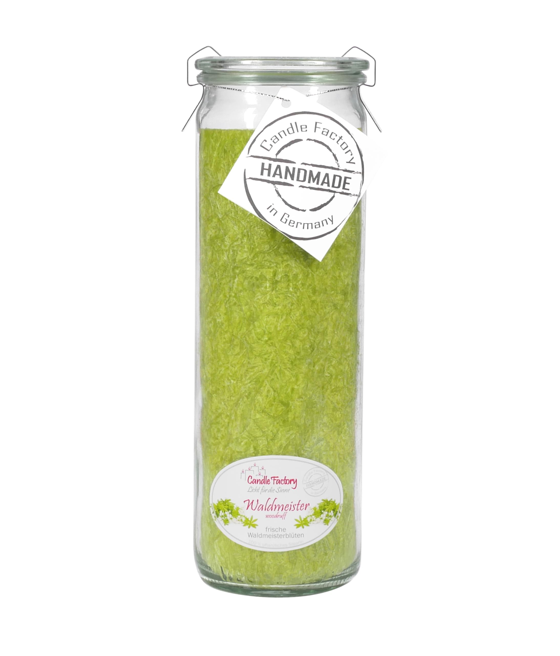 Weck Duftkerze – Candle Factory Big Jumbo Duftkerze Waldmeister, pflanzliches Stearin, hitzebeständiges Glas
