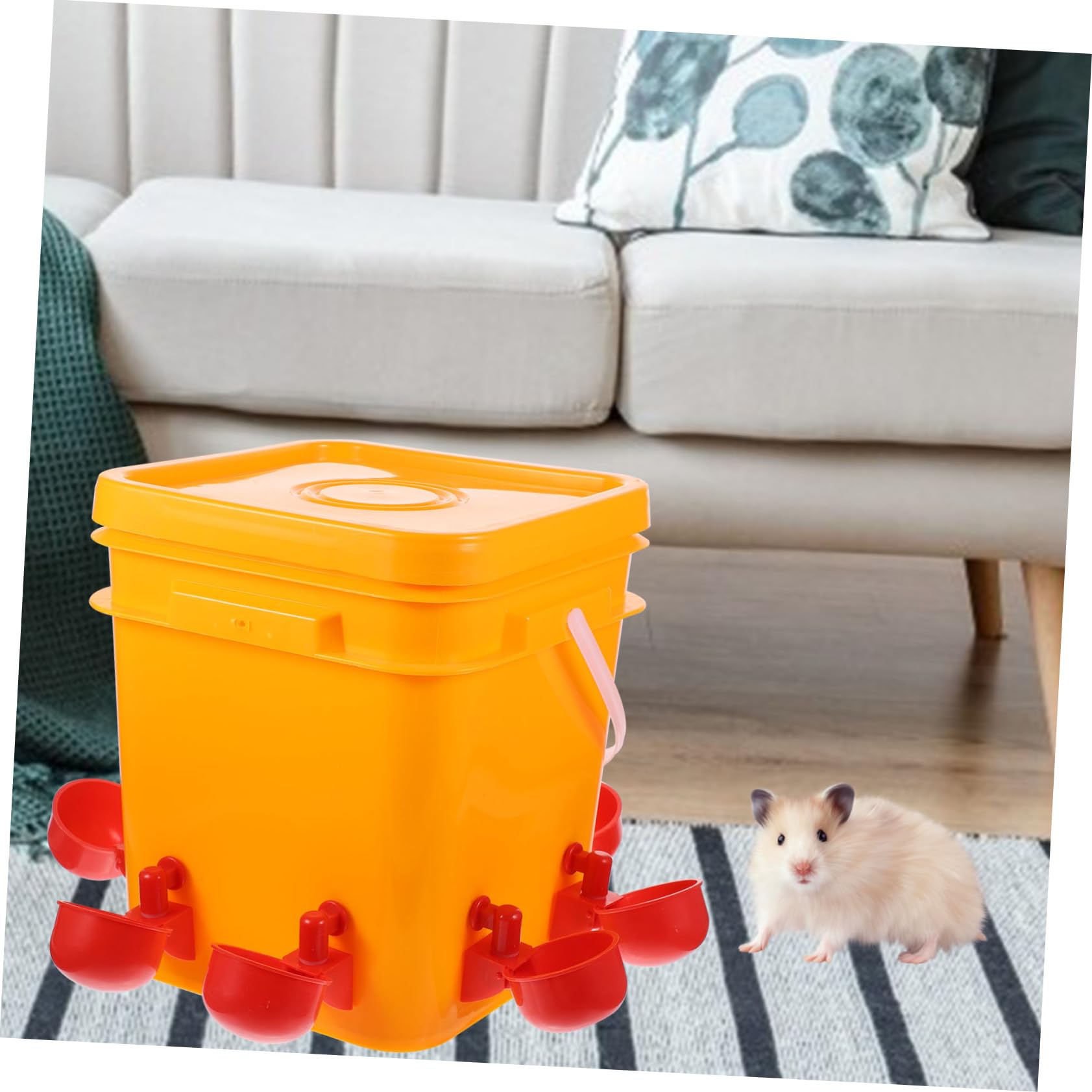 Abreuvoir pour Poulets Automatique avec Tasses D’abreuvement, 1 Set | Remplissage Facile, Distribution Automatique de L’eau, pour Cailles et Animaux Domestiques