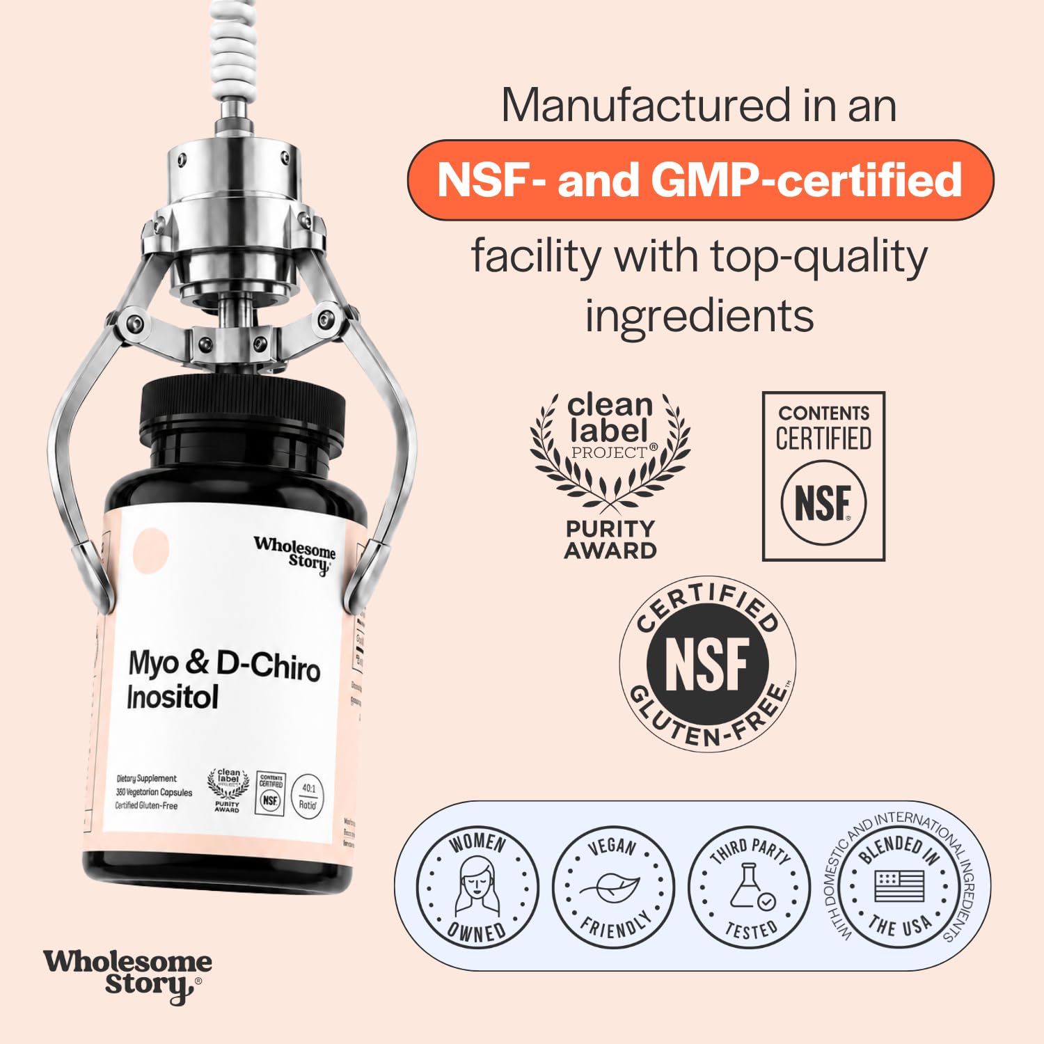 Wholesome Story Myo-Inositol & D-Chiro Inositol Supplement for Women | Fertility Supplements for Hormonal Balance & Ovarian Health Support | Myoinositol | Ideal 40:1 Ratio | 90 Servings — Amazon image 6