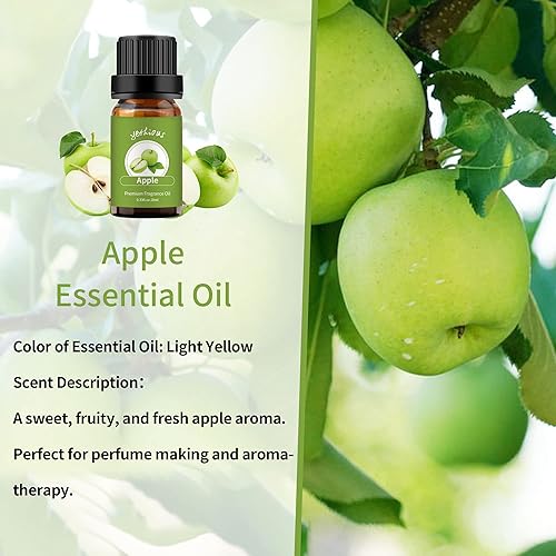 Miniatura 2 de yethious Aceite esencial de manzana, frutas orgánicas, aceite de fragancia de manzana para difusor y aromaterapia, fabricación de velas de jabón,